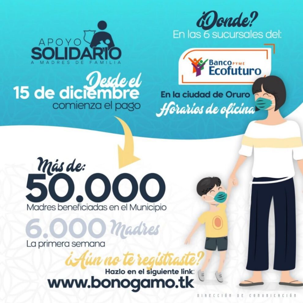 Apoyo Solidario a Madres de Familia habilitado por la Alcaldía