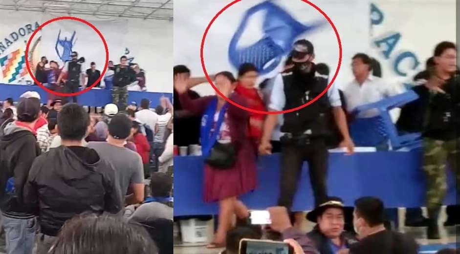 Captura de pantalla momento justo del silletazo contra Evo Morales
