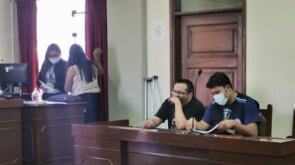Jhasmani Torrico durante audiencia en el Tribunal Departamental de Justicia