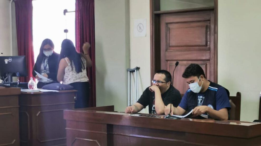 Jhasmani Torrico durante audiencia en el Tribunal Departamental de Justicia