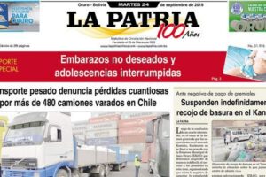 Portadas impresas del 24 de septiembre de 2019