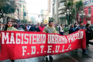 Magisterio Urbano de La Paz apoya a médicos con paro de 24 horas