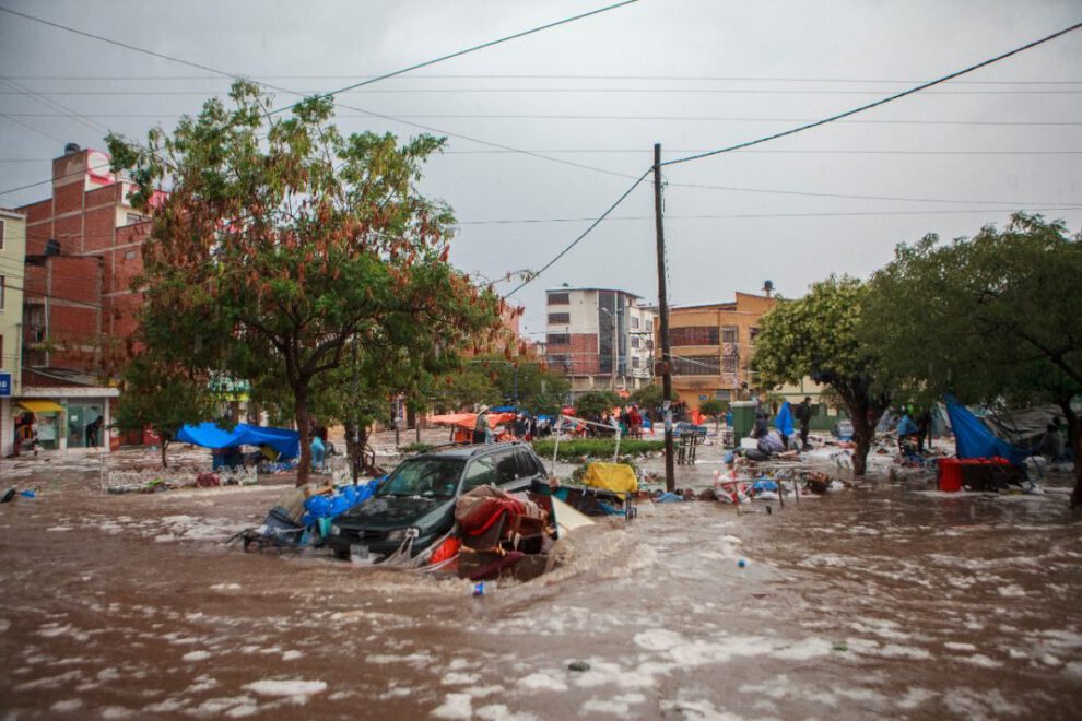 Inundación en Sucre tras intensa granizada