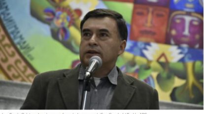 Juan Ramón Quintana en el ampliado departamental del MAS-IPSP en Cochabamba