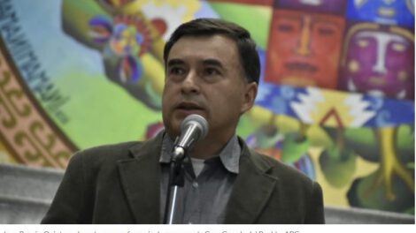 Juan Ramón Quintana en el ampliado departamental del MAS-IPSP en Cochabamba