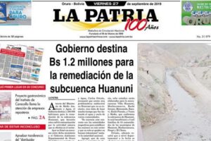 Portadas impresas del 27 de septiembre de 2019