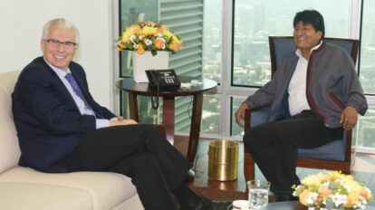 Evo Morales y Baltasar Garzón se reunieron en la Casa Grande del Pueblo