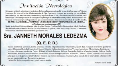 Obituario de Janneth Morales Ledezma
