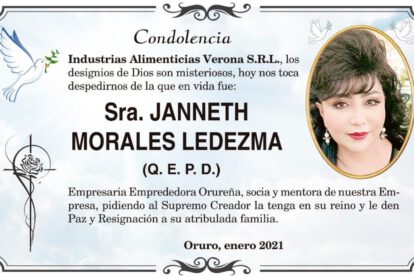 Condolencia por Janneth Morales Ledezma