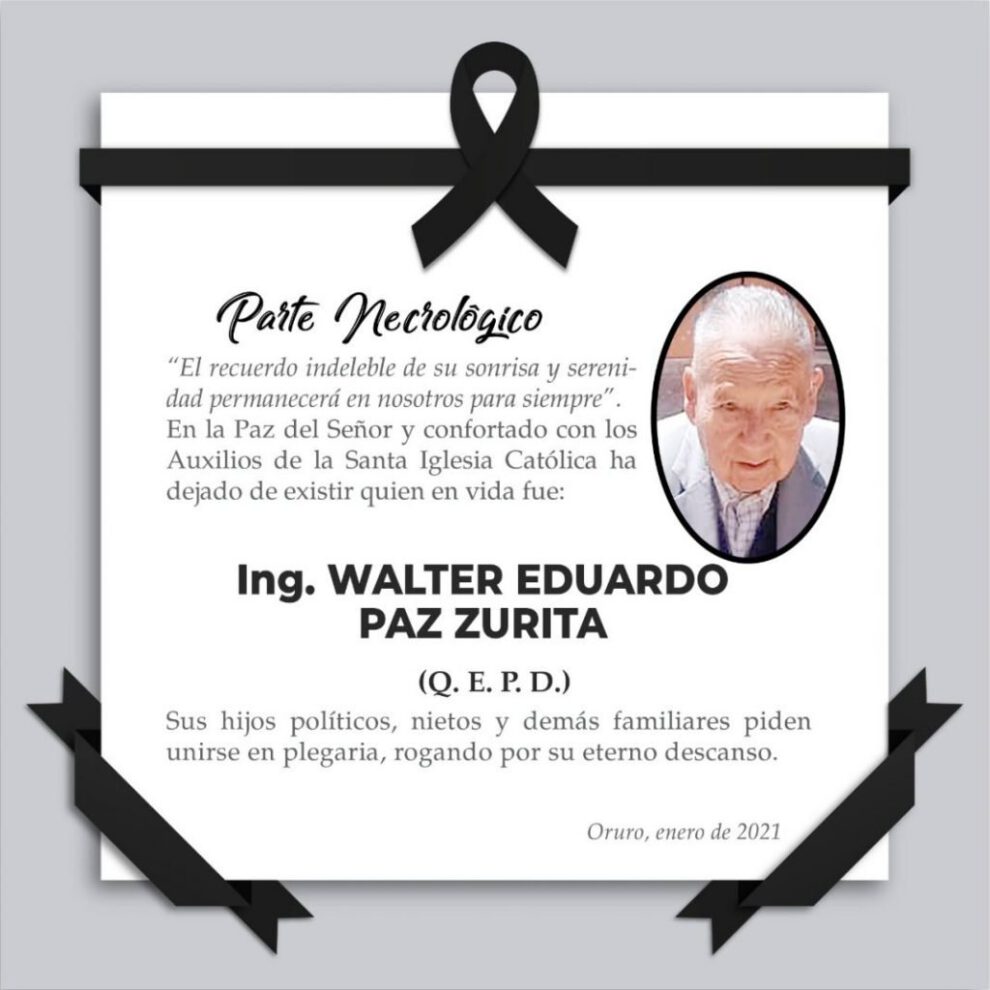 Ing. Walter Eduardo Paz Zurita Q. E. P. D.