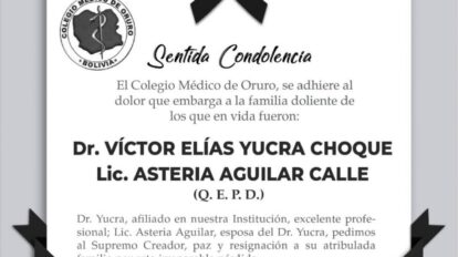 Dr. Víctor Elías Yucra Choque y Lic. Asteria Aguilar Calle (Q.E.P.D.)