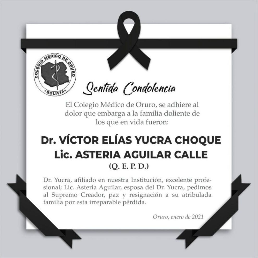 Dr. Víctor Elías Yucra Choque y Lic. Asteria Aguilar Calle (Q.E.P.D.)