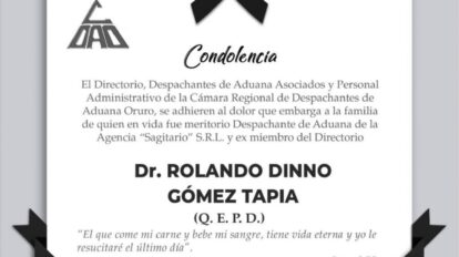 Obituario del Dr. Rolando Dinno Gómez Tapia