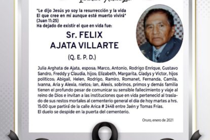 Obituario de Felix Ajata Villarte