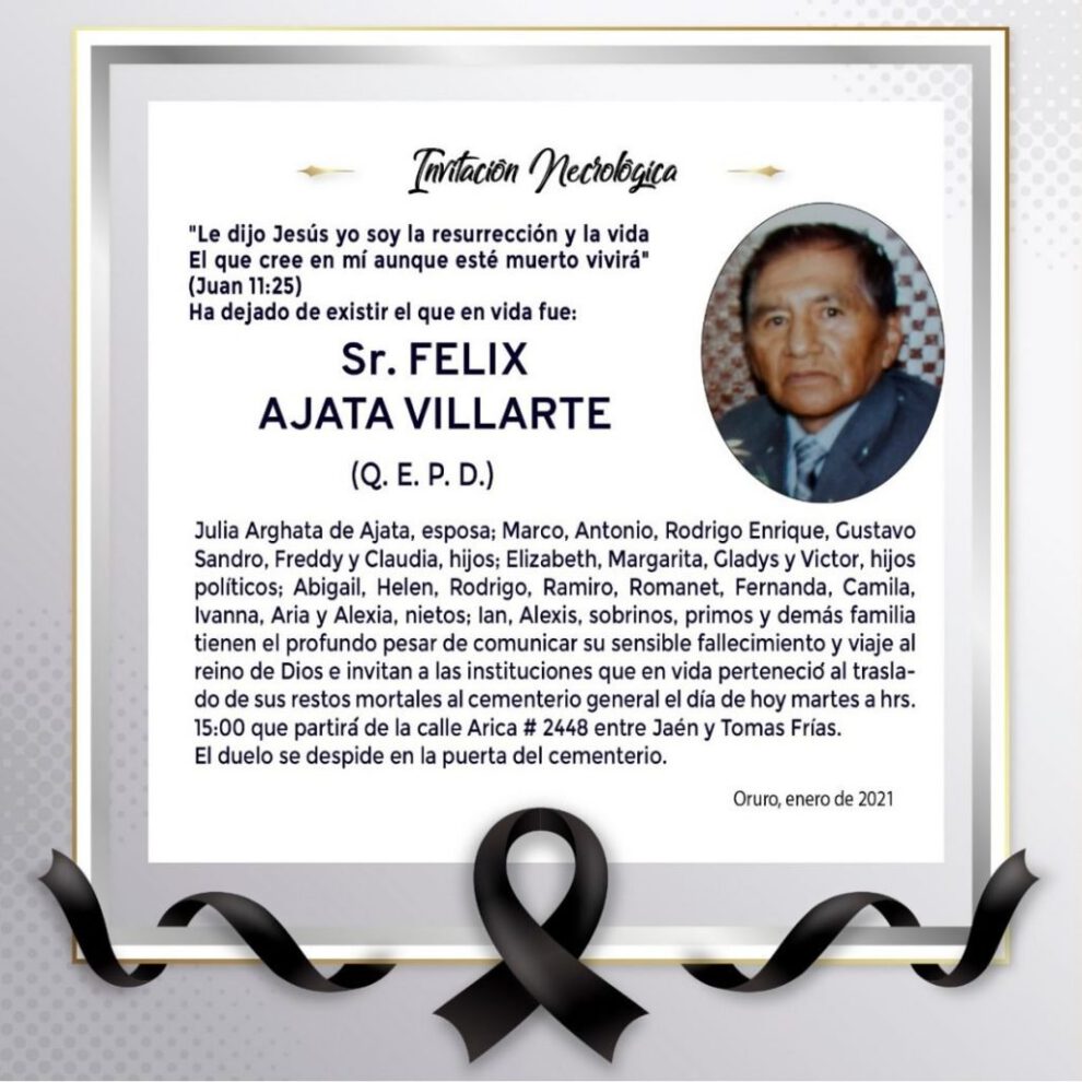Obituario de Felix Ajata Villarte