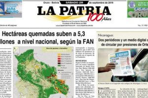 Portadas impresas del 28 de septiembre de 2019