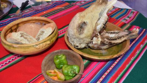 Rostro asado, plato bandera de Oruro