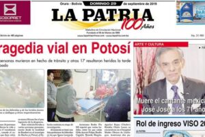 Portadas impresas del 29 de septiembre de 2019