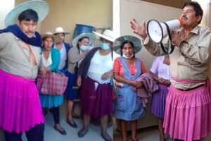 Concejal Félix Padilla atado a un pilar en Cochabamba