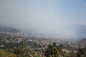 Incendio en el Parque Nacional Tunari