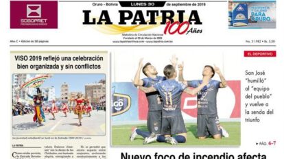 Portadas impresas del 30 de septiembre de 2019