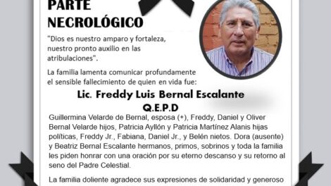 Necrológico de Freddy Luis Bernal Escalante