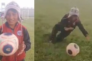Rodrigo entrenando con el equipo Santo
