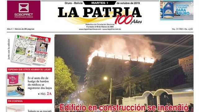 Portadas impresas del 1 de octubre de 2019