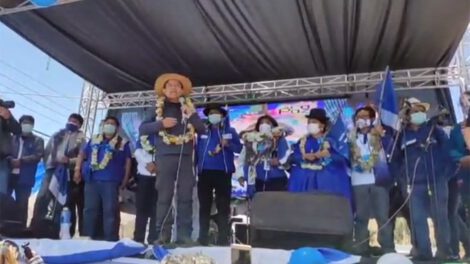 David Choquehuanca en Chinchaya durante la campaña electoral