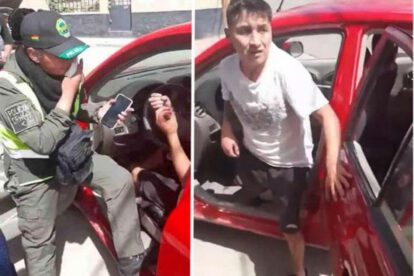 Hombre golpea a uniformada en Potosí