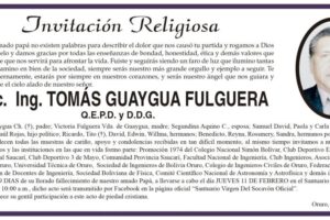 M.Sc. Ing. Tomás Guaygua Fulguera Q.E.P.D. obituario