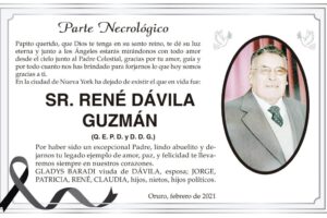 Obituario de René Dávila Guzmán