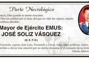 Necrológico de José Soliz Vásquez