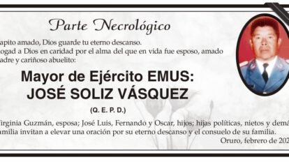 Necrológico de José Soliz Vásquez