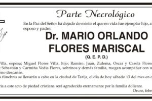 Necrológico del Dr. Mario Orlando Flores Mariscal
