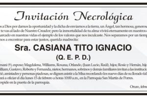 Invitación Necrológica de Casiana Tito Ignacio