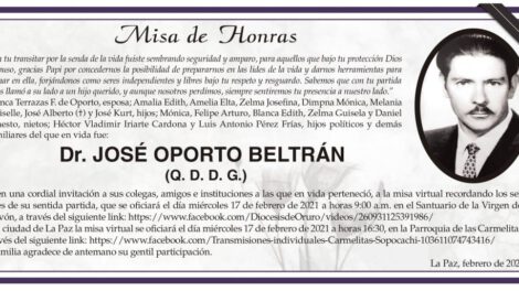 Misa de Honras Dr. José Oporto Beltrán
