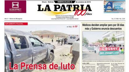 Portadas impresas del 2 de octubre de 2019