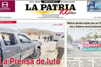 Portadas impresas del 2 de octubre de 2019
