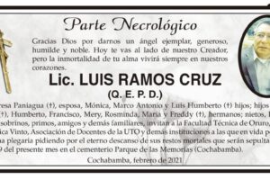 Necrológico de Lic. Luis Ramos Cruz