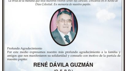 Parte Religioso de René Dávila Guzmán