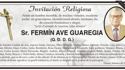 Obituario de Fermín Ave Guaregia