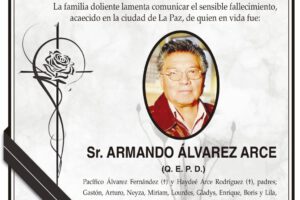 Parte Necrológico de Armando Álvarez Arce