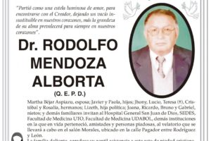 Invitación Necrológica: Dr. Rodolfo Mendoza Alborta