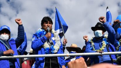 Evo Morales en El Alto reforzando la campaña del MAS