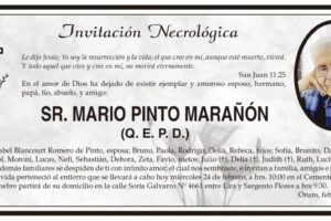 Invitación Necrológica de Mario Pinto Marañón