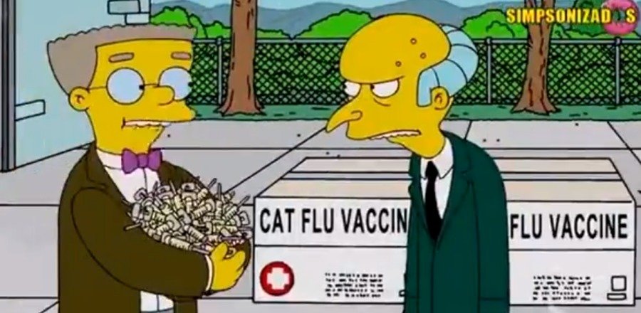 Escena de Los Simpson sobre vacunados VIP