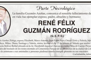 Parte Necrológico de René Félix Guzmán Rodríguez