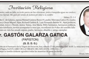 Invitación Religiosa: Dr. Gastón Galarza Gatica