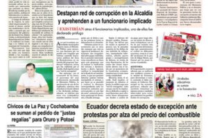 Portadas impresas del 4 de octubre de 2019